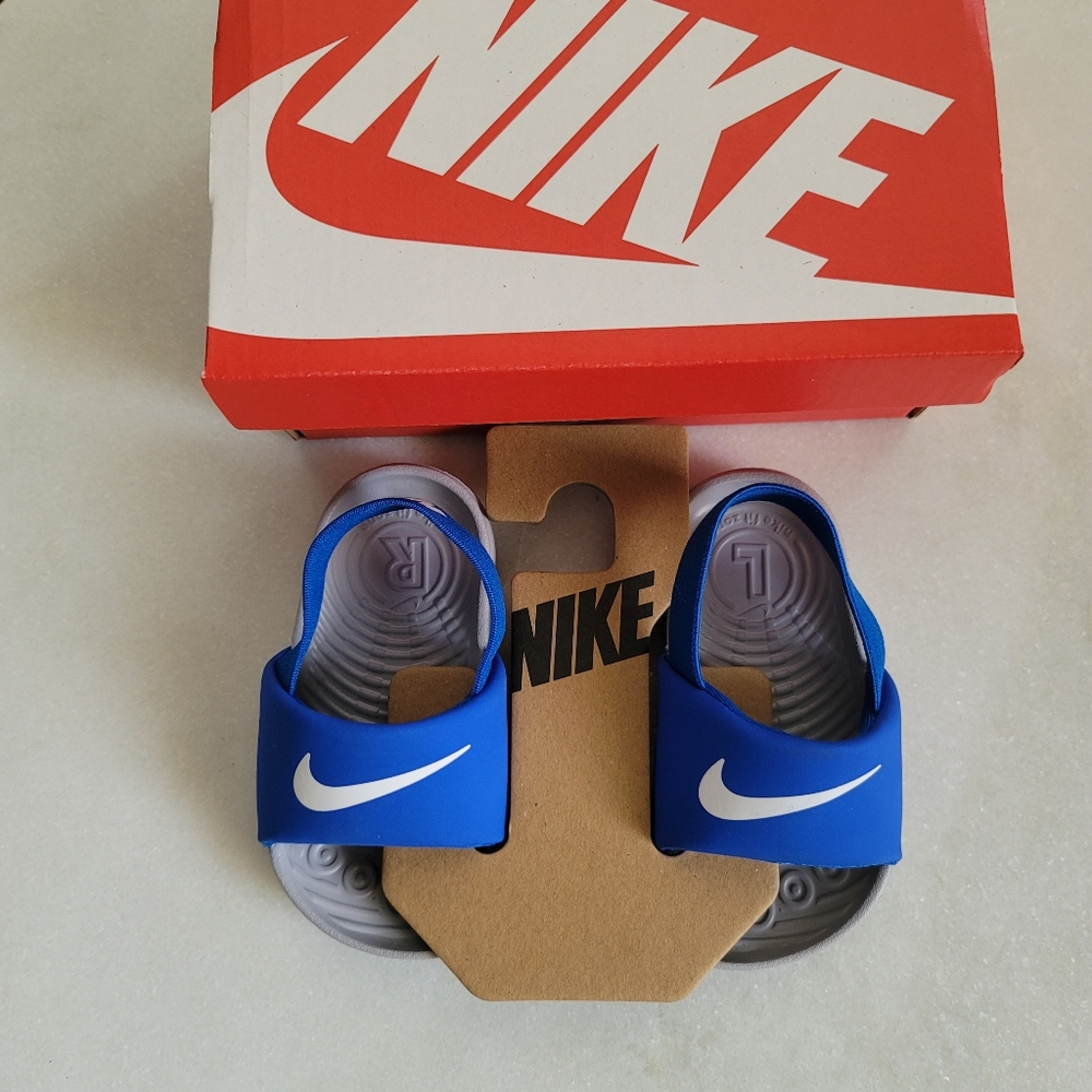 NWT Nike Toddler Blue & Grey Kawa Slide Sandal Size 5C